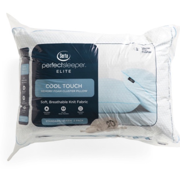 SERTA PERFECT SLEEPER ELITE 20x28 2pk Cooling Memory Foam Pillows - Picture 1 of 1